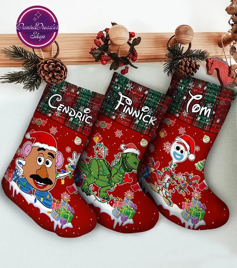 Personalized Toy Story Ginger Cookies Christmas Stocking, Disney Christmas 2023