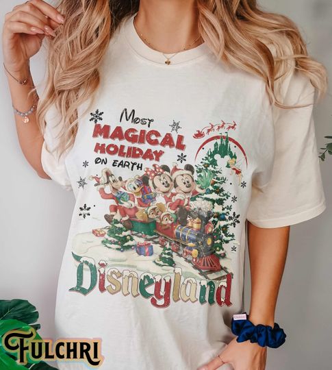 Discover Retro Disneyland Christmas Shirts, Mickey And Friends Christmas Shirt, Disney Christmas Holiday Shirt