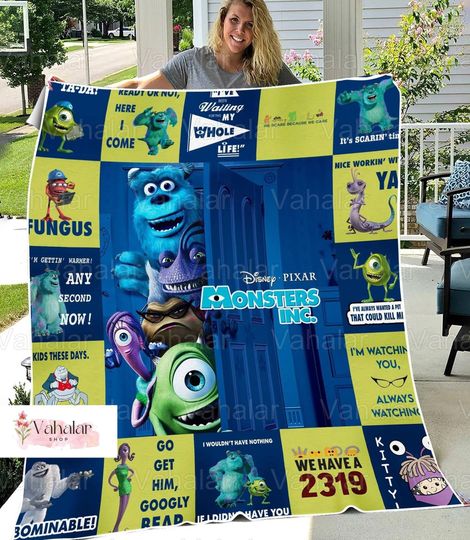 Christmas Disney Monsters Inc Fleece Blanket