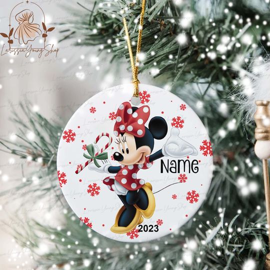 Personalized Minnie Mouse Disney Christmas Ornament