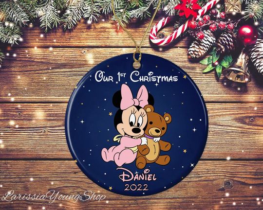 Personalized Baby Minnie Baby First Christmas Disney Christmas Ornament
