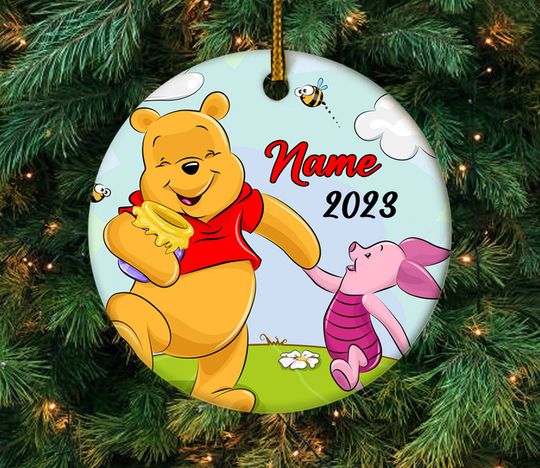 Personalized Winnie The Pooh And Piglet Disney Christmas Ornament