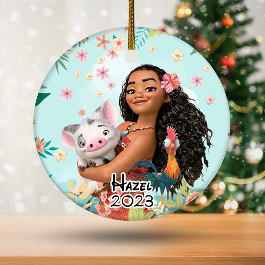 Personalized Moana Princess Disney Christmas Ornament