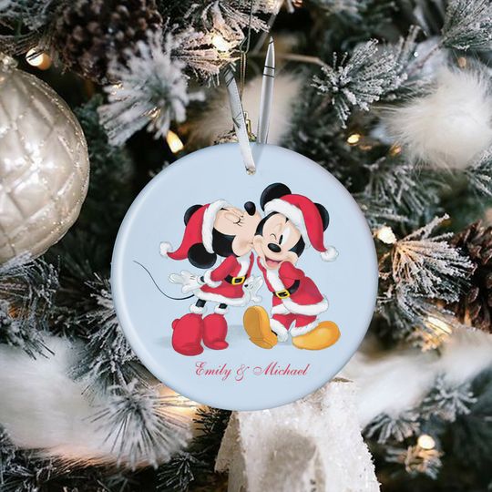 Personalized Micker And Minnie Disney Christmas Ornament