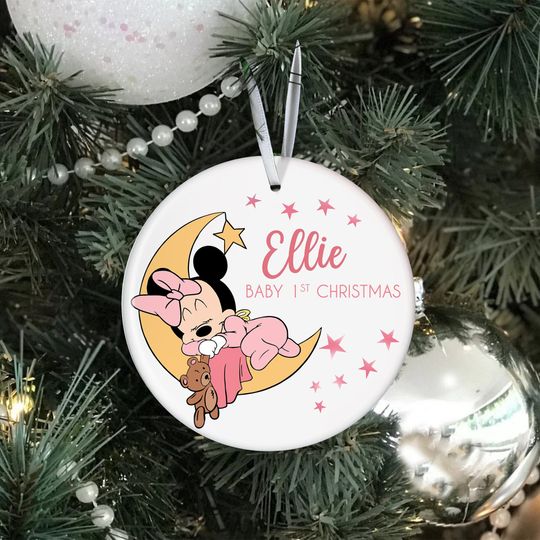 Personalized Minnie Baby First Disney Christmas Ornament