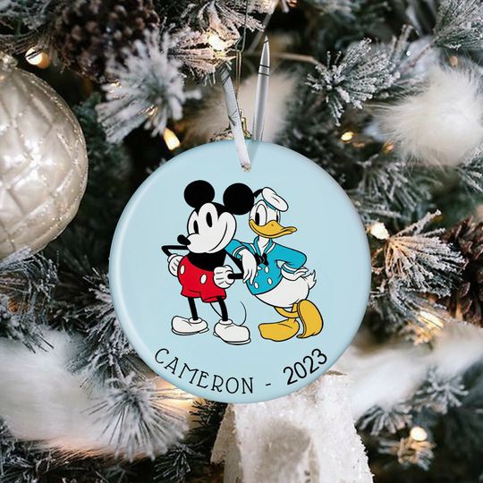 Discover Personalized Mickey And Donald Disney Christmas Ornament