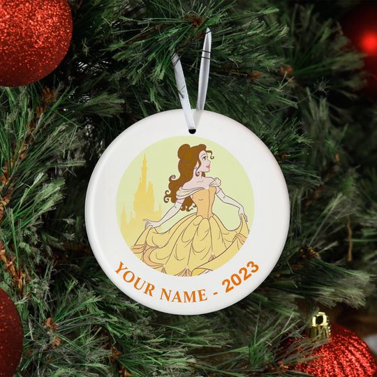 Personalized Belle Princess Disney Christmas Ornament