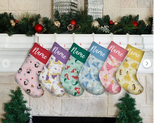 Personalized Disney Princess Stocking, Disney Princess Christmas Stocking
