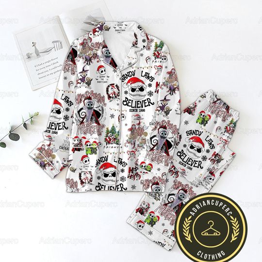 Christmas Nightmare Before Christmas Pajamas Set, Jack Sally Shirt,Disney Set Of Pajamas, Jack Skellington Pajamas