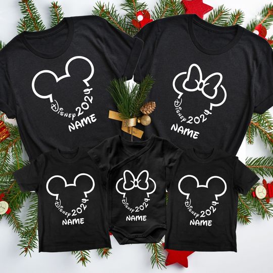 Discover Personalized Disney Family Trip 2024 Mickey And Friends Disney T-Shirt, Disney Family Matching T-Shirt