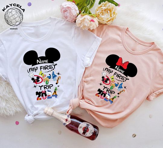 Personalized My First Disney Trip 2024 Mickey And Friends Disney T-Shirt, Disney Family Matching T-Shirt