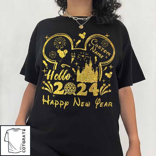Disney Family New Year 2024 Shirt Mickey Head Celebration