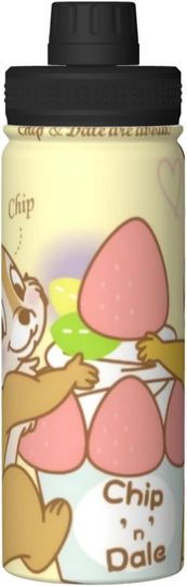 Disney Chip n' Dale Stainless Steel Water Bottles Sports Lid