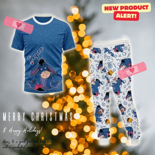 Winnie the Pooh Christmas Family Matching Pajamas, Pooh Bear Piglet Christmas Pajama Set, Disneyland Christmas Family Pajamas Outfit