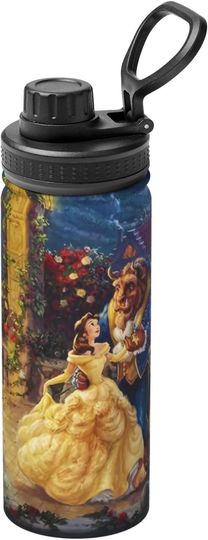 Disney Beauty and the Beast Stainless Steel Water Bottles Sports Lid