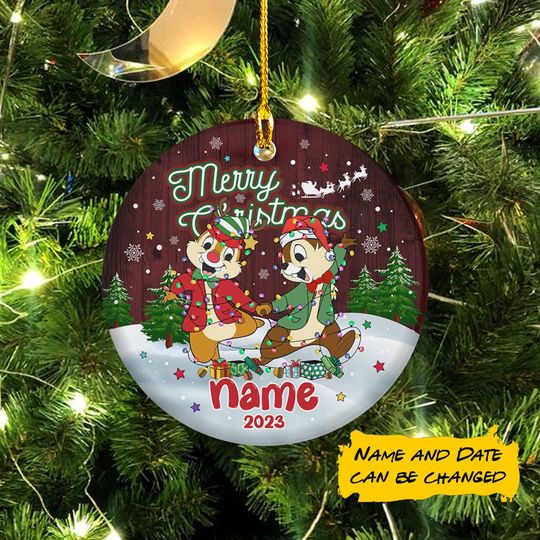 Custom Chip and Dale Christmas Ornament, Disneyland Hanging