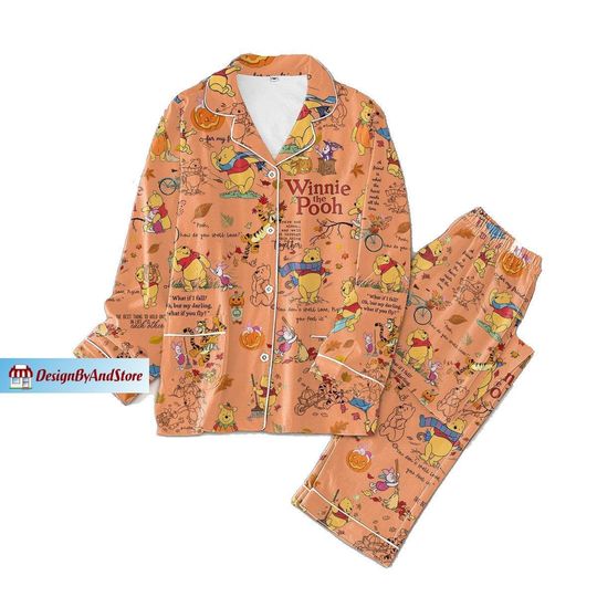 Christmas Disney Pooh Pajamas, Disney Pooh Pajamas Set, Winnie Pooh Night Pyjamas, Pooh Bear Thick Pajamas