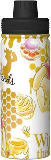 Discover Disney Winnie the Pooh Stainless Steel Water Bottles Sports Lid