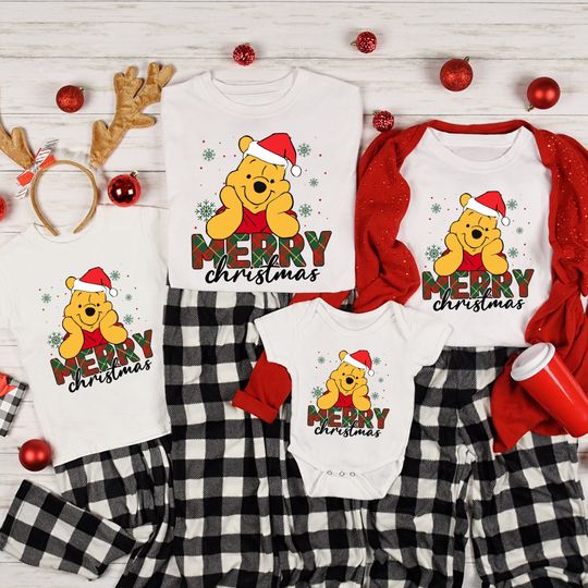 Christmas Pooh Shirt, Winnie the Pooh Christmas Shirt, Merry Christmas Pooh Shirt, Disney Pooh Shirt, Disney Christmas Shirt