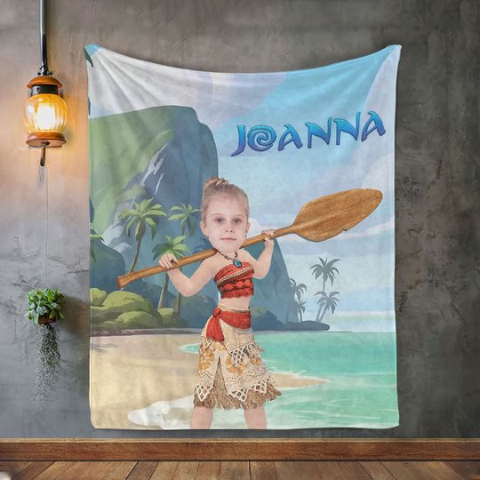 Discover Custom Disney Moana Princess Blanket, Personalized Moana Fleece Blanket