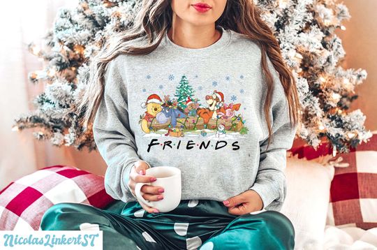 Winnie The Pooh Christmas Sweatshirt, Vintage Disneyland Christmas Sweatshirt