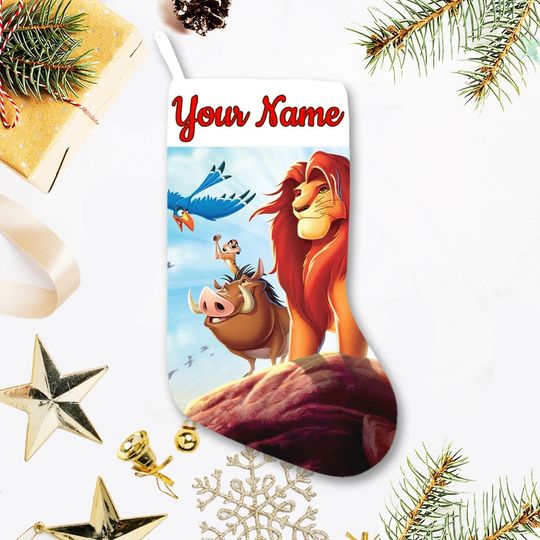 Personalized Lion King Disney Christmas Stocking, Family Christmas Stocking