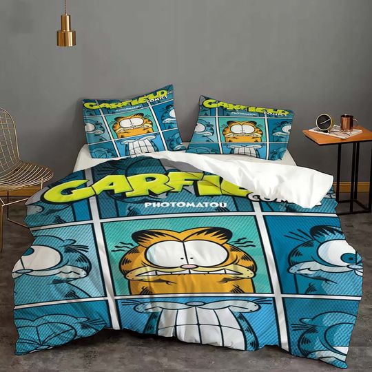 Christmas Garfield Bedding Set, Disney Garfield Cartoon Bedding Set