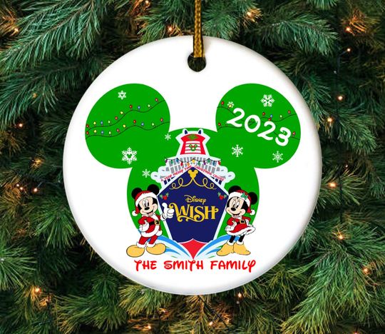 Cruise Ornament, Disney Cruise Ornament, Disney Christmas Gift, Disney Family Decor, Family Cruise Trip 2023