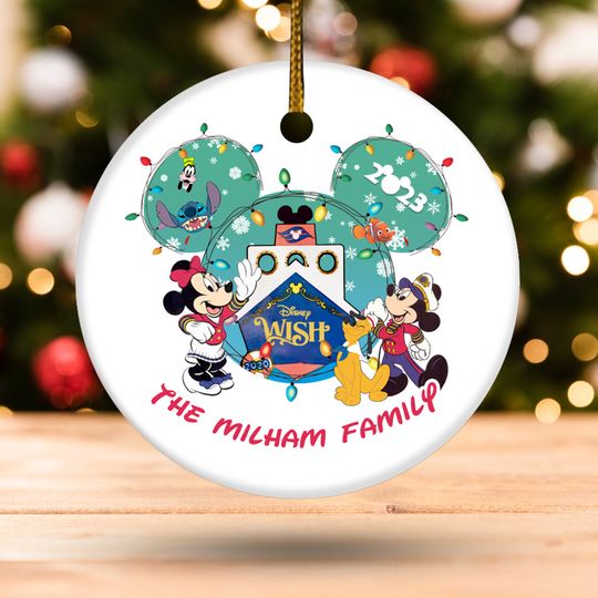 Cruise Ornament, Disney Cruise Ornament, Disney Christmas Gift, Disney Family Decor, Family Cruise Trip 2023