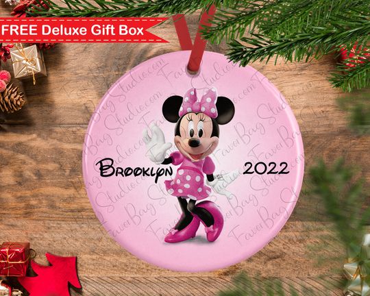 Minnie mouse christmas ornament-Disney Ornament-Kids Christmas Ornament-unique ornament-Girls Christmas