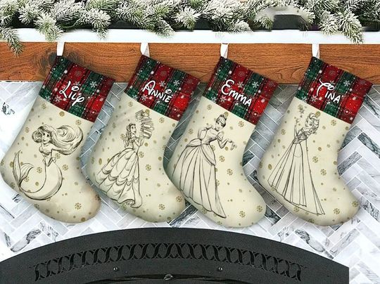 Disney Princess Christmas Stocking, Princess Christmas Stocking, DisneyWorld Christmas Stocking