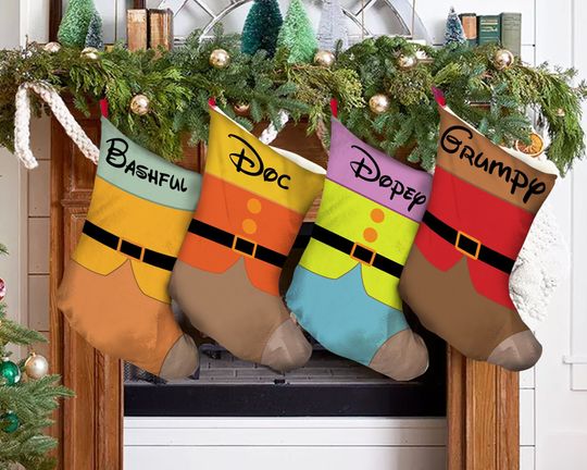 Personalized Disney Snow White and the Seven Dwarfs Disney Christmas Stocking, Family Christmas Stocking