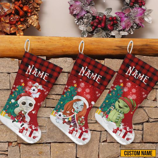 Personalized The Nightmare Before Christmas Disney Christmas Stocking, Family Christmas Stocking