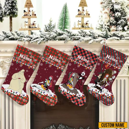Personalized The Nightmare Before Christmas Disney Christmas Stocking, Family Christmas Stocking