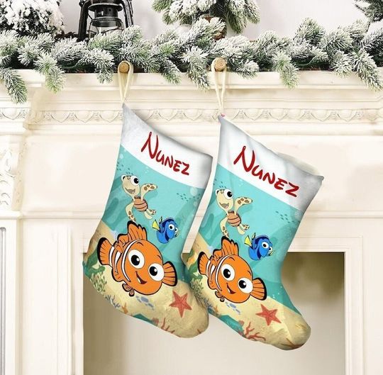 Personalized Disney Finding Nemo Christmas Stockings, Nemo Stocking