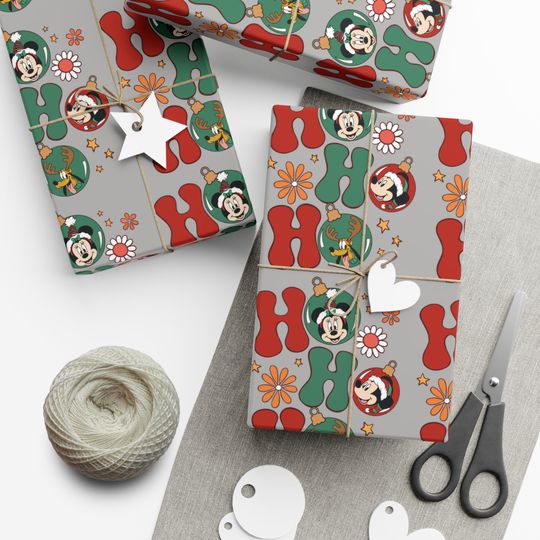 Mickey And Friends Disney Christmas Wrapping Paper, Gift Wrapping Paper