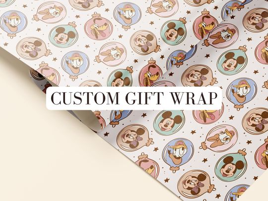 Mickey and Friends Disney Christmas Wrapping Paper, Gift Wrapping Paper