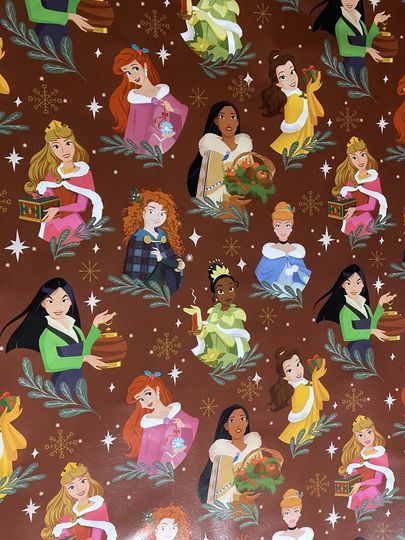 Disney Princess Christmas Wrapping Paper, Gift Wrapping Paper