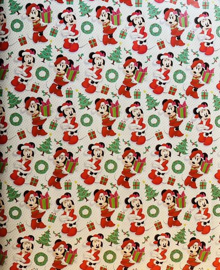 Minnie Mouse Disney Christmas Wrapping Paper, Gift Wrapping Paper
