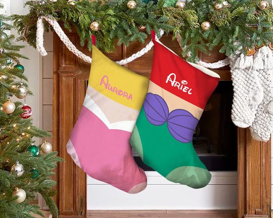 Custom Name Disney Princess Christmas Stocking, Aurora Stocking
