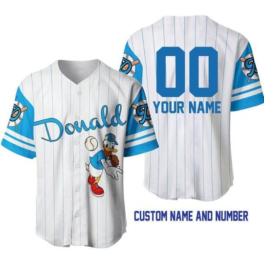 Donald Duck Jersey Shirt, Custom Donald Jersey, Disney Donald Baseball Jersey