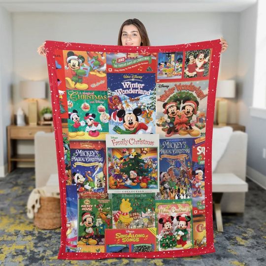Mouse Disney Christmas Fleece Blanket, Mickey's Christmas Carol Blanket