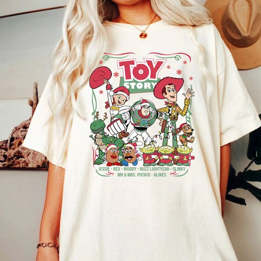 Discover Vintage Disney Toy Story Character Christmas Shirt