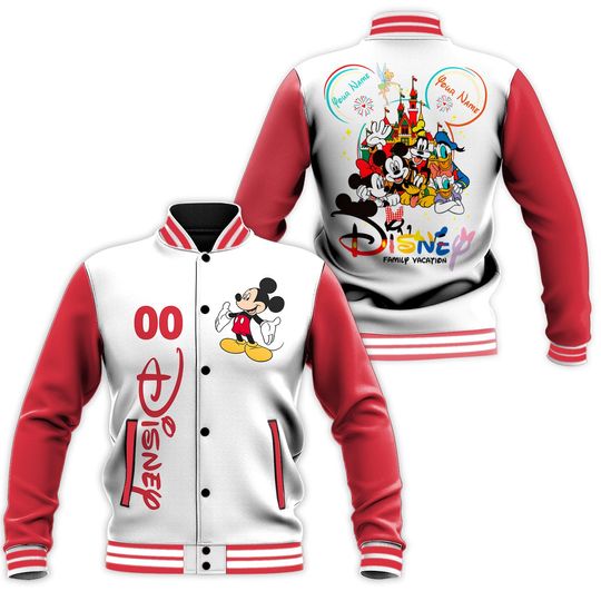Personalized Disney Family Vacation Mickey Disney Baseball Jacket