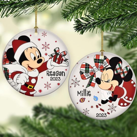 Mickey Christmas Ornament, Mickey Mouse Ornament, Minnie Mouse Ornament, Disney Couple Ornament