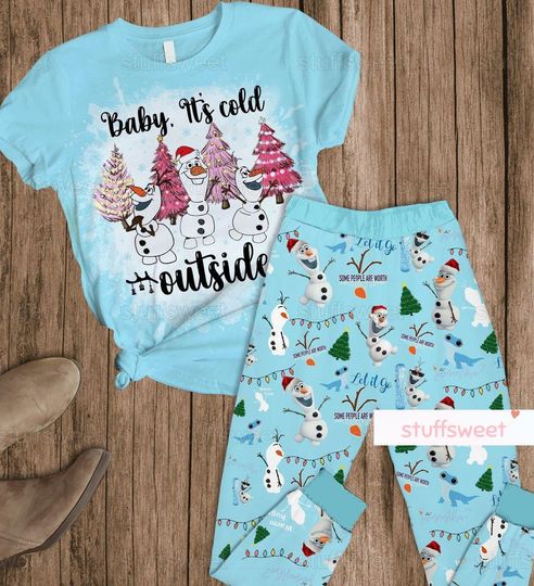 Christmas Olaf Pajamas Set, Olaf Christmas Shirt, Olaf Pajamas Pants, Disney Olaf Pajamas