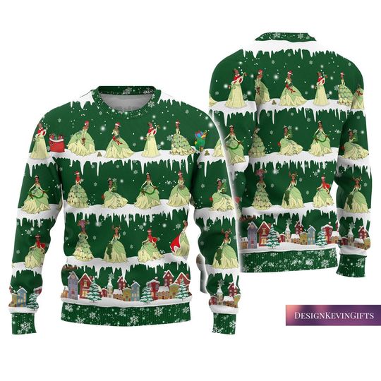 Christmas Tiana Ugly Sweater, Disney Tiana Christmas Sweater