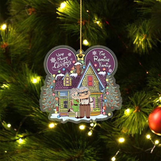 Personalized Carl and Ellie Ornament, Disney Pixar Up House Ornament