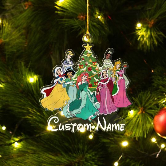 Custom Name Disney Princess Christmas Ornament, Princess Ornament