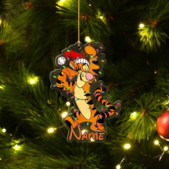 Personalized Winnie the Pooh Tigger Ornament, Disney Christmas Light Ornament
